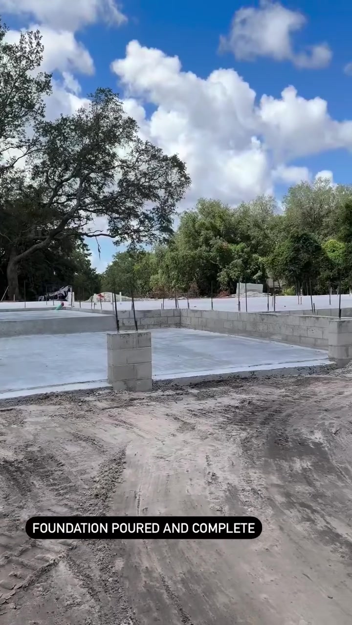 Poured foundation at the Rio Cove build